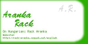 aranka rack business card